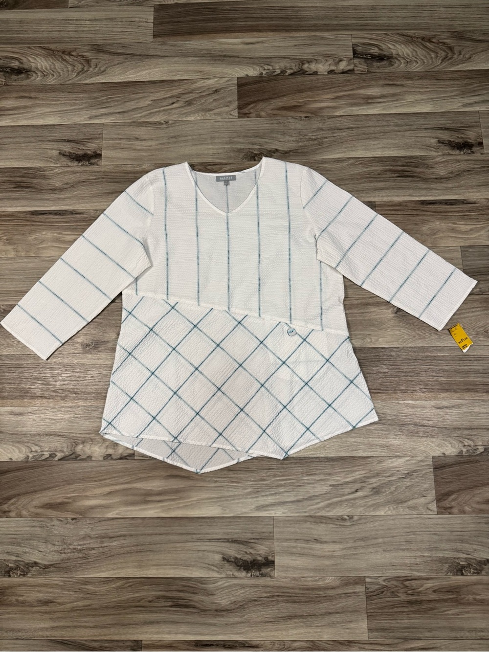 Habitat Clothes to Live In V-Neck 3/4 Length Sleeve Blouse Size Medium
